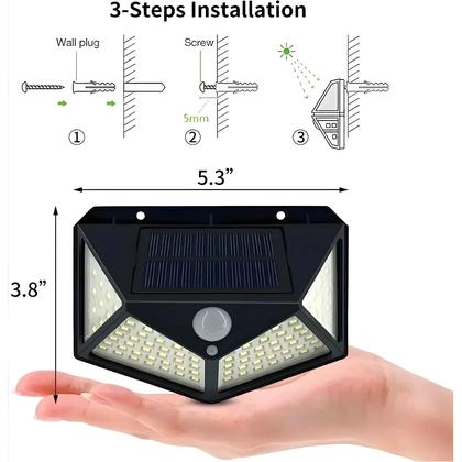 Imagem de Luzes LED Solares À Prova d'Água Para Exterior Com Sensor De Movimento Para Jardim, Quintal, Lâmpada