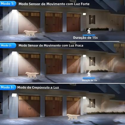 Imagem de Luzes LED Solares Para Exterior À Prova d'Água Com Sensor De Movimento Lâmpada De Parede Sem Fio