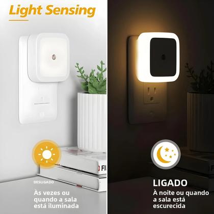 Imagem de Luzes Noturnas LED Para Quarto Infantil, Banheiro, Escada E Corredor, Luz Mini Quadrada Com Sensores