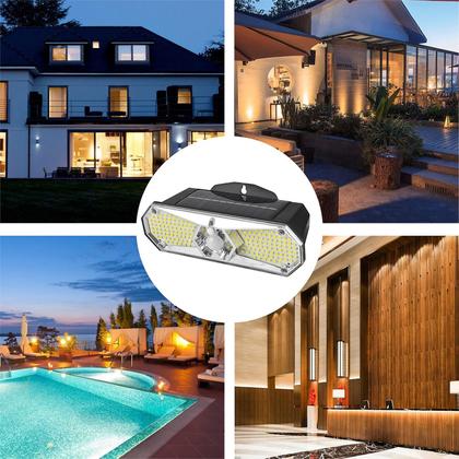 Imagem de Luzes solares ao ar livre, sensor de movimento luzes alimentadas por energia solar Ip65 à prova d'água, 2/3 modos, luzes de segurança de parede para cerca quintal jardim pátio porta da frente
