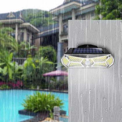 Imagem de Luzes solares ao ar livre, sensor de movimento luzes alimentadas por energia solar Ip65 à prova d'água, 2/3 modos, luzes de segurança de parede para cerca quintal jardim pátio porta da frente