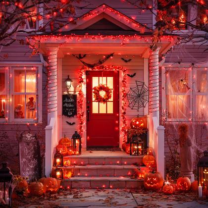 Imagem de Luzes solares de corda JMEXSUSS 200 LED vermelhas 8 modos à prova d'água