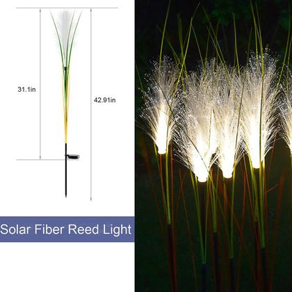 Imagem de Luzes solares de jardim Fibra óptica decorativa ao ar livre 2 unidades de luzes solares alimentadas por flores ip65 estacas de jardim à prova d'água luzes decorativas para estrada de quintal