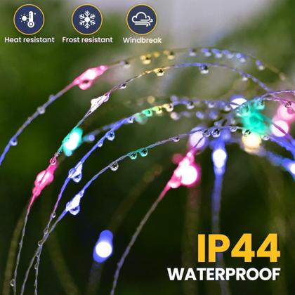 Imagem de Luzes solares de jardim GIGALUMI, pacote com 8, 120 LED multicoloridas