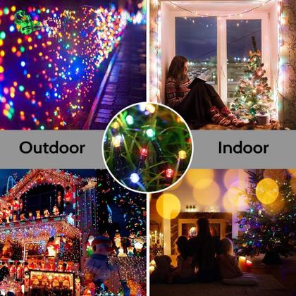 Imagem de Luzes solares de Natal Joomer 400 LED 22m multicoloridas, pacote com 2
