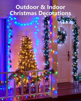 Imagem de Luzes solares de Natal Snowflake String Lights Brightown 100 LED