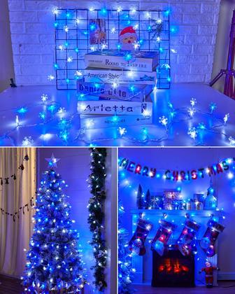 Imagem de Luzes solares de Natal Snowflake String Lights Brightown 100 LED