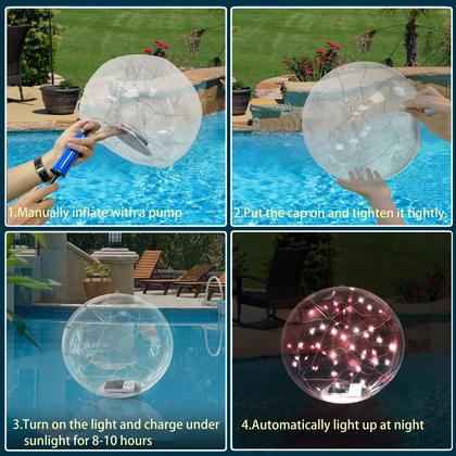 Imagem de Luzes solares flutuantes para piscina SATXTREM 14 cm RGB Waterproof