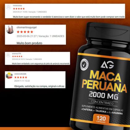 Imagem de Ma ca Pe ruana Concentrada 120 caps de 2000mg com Arginina Taurina Cafeína