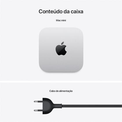 Imagem de Mac mini Apple Chip M4, CPU de 10 Núcleos, GPU de 10 Núcleos, Neural Engine de 16 Núcleos, Memória 16GB, SSD de 512GB, Prata - MU9E3BZ/A