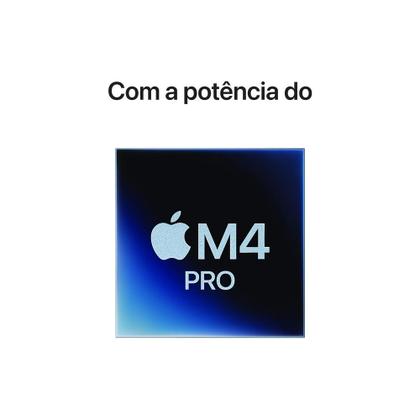Imagem de Mac mini Apple Chip M4 Pro, CPU de 10 Núcleos, GPU de 10 Núcleos, Neural Engine de 16 Núcleos, Memória 24GB, SSD 512GB, Prata - MCX44BZ/A