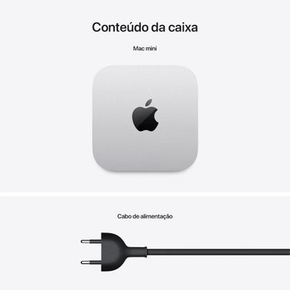 Imagem de Mac mini Apple Chip M4 Pro, CPU de 10 Núcleos, GPU de 10 Núcleos, Neural Engine de 16 Núcleos, Memória 24GB, SSD 512GB, Prata - MCX44BZ/A