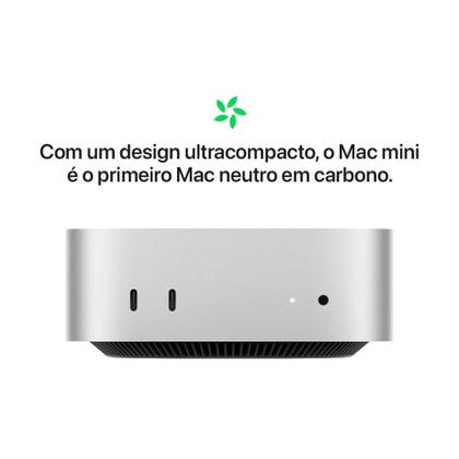 Imagem de Mac mini Apple Chip M4 Pro, CPU de 10 Núcleos, GPU de 10 Núcleos, Neural Engine de 16 Núcleos, Memória 24GB, SSD 512GB, Prata - MCX44BZ/A