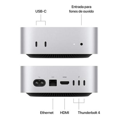 Mac Mini Apple M4 (16GB RAM 256GB SSD) - Prateado - Macbook e iMac