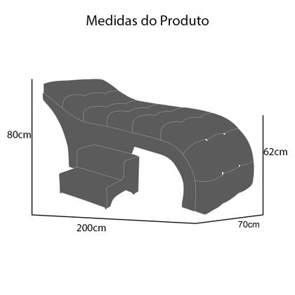 Imagem de Maca Botonê Estética Estofada Suede 70cm - Estopar