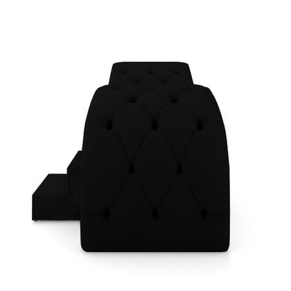 Imagem de Maca de Estética para Massagem Cílios Fixa Lash Estofada com Escada PU Preto G83 - Gran Belo