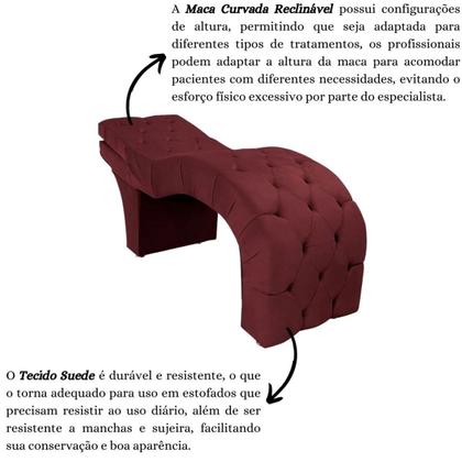 Imagem de Maca Estética Estofada Reclinável Ergonômica Suede Sabrina