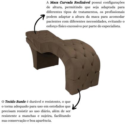 Imagem de Maca Estética Estofada Reclinável Ergonômica Veludo Eliana