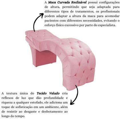 Imagem de Maca Estética Estofada Reclinável Ergonômica Veludo Tati