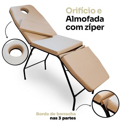 Imagem de Maca Estética Massagem 3 posições com Orifício para o Rosto For ty Store