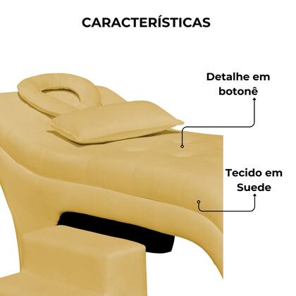 Imagem de Maca Estofada Estética Botonê 60 cm Sobrancelha Cilios