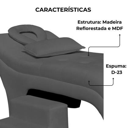 Imagem de Maca Estofada Estética Botonê 60 cm Sobrancelha Cilios