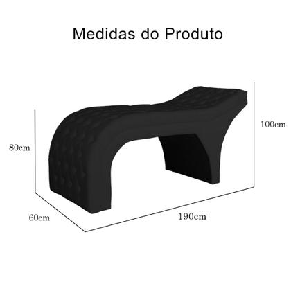 Imagem de Maca Estofada Estética Capitonê 60 cm Corvim Preto - FM