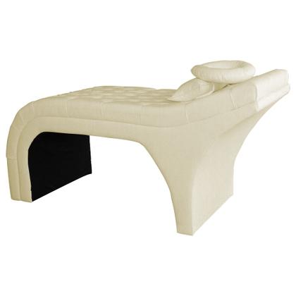 Imagem de Maca Estofada Estética Capitonê 70 cm Suede Marfim - FM