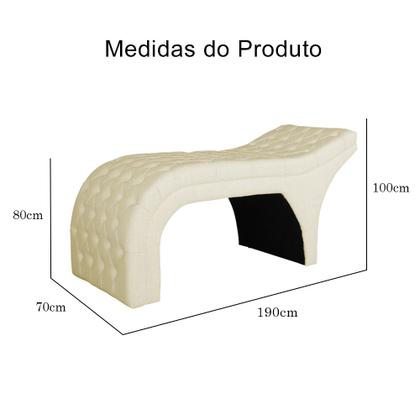 Imagem de Maca Estofada Estética Capitonê 70 cm Suede Marfim - FM