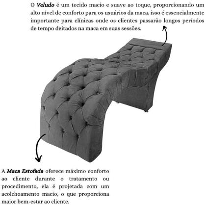 Imagem de Maca Estofada Estética Cílios Salão Spa Veludo Adriana Cinza