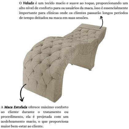 Imagem de Maca Estofada Estética Cílios Salão Spa Veludo Maiara Bege