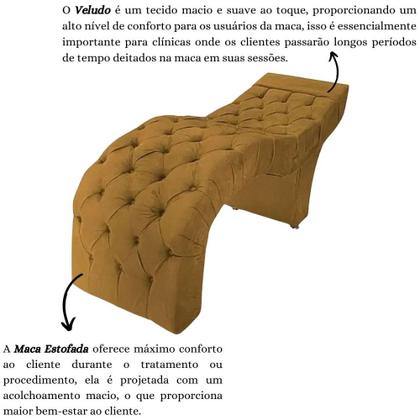 Imagem de Maca Estofada Estética Cílios Salão Spa Veludo Yasmim