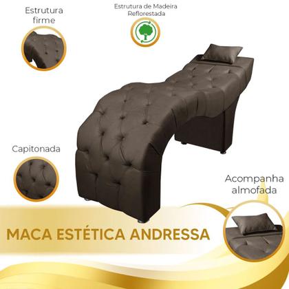 Imagem de Maca Estofada para Clínica de Estética Facial com Capitonê Andressa Veludo Shop das Cabeceiras