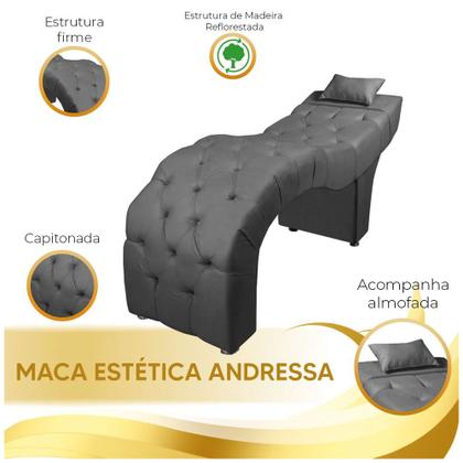 Imagem de Maca Estofada para Clínica de Estética Facial com Capitonê Andressa Veludo Star Confort