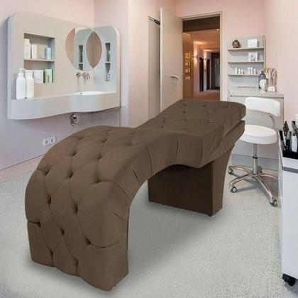 Imagem de Maca Estofada Reclinável Sobrancelhas Cílios Suede Jade Marrom