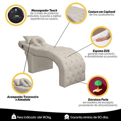 Imagem de Maca Extensão De Cílios E Design De Sobrancelhas com Massagem material sintético Bege