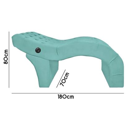 Imagem de Maca Fixa Ergonômica para Estética Design Cílios com Massagem Veludo Azul Tiffany SOFA STORE