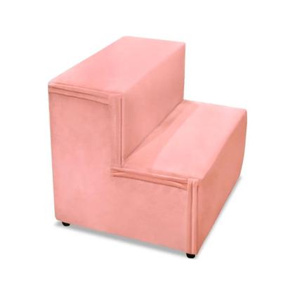 Imagem de Maca para Estética Luxo Rose Veludo Capitone Estofados com Escadinha Cintatex