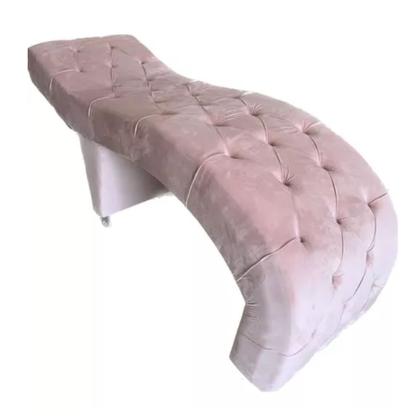 Imagem de Maca para Estética Luxo Veludo Rose com Capitone e Almofada Inclusa Estofados Boutique BK