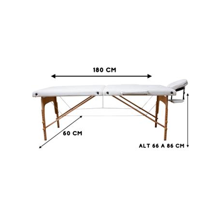 Imagem de Maca Portátil Standart Branca 250kg 60cm GOLDLIFE c/capa