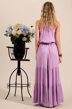 Imagem de Macacão Amplo Pantalona com Túnel de Regulagem na Cintura Lilás Yacamim O3