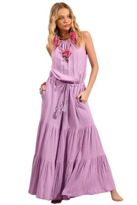 Imagem de Macacão Amplo Pantalona com Túnel de Regulagem na Cintura Lilás Yacamim O3