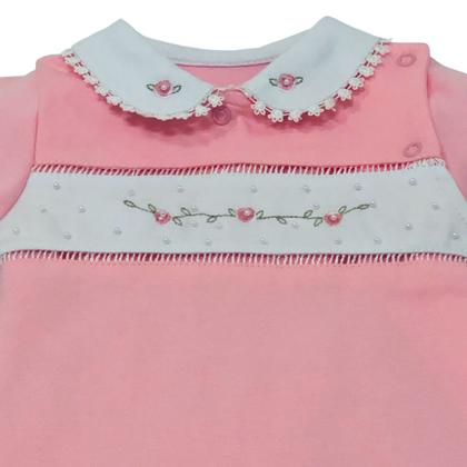 Imagem de Macacão Bebê Com Bordado Em Flores E Detalhes De Pérolas