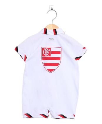Imagem de Macacão Bebê Flamengo Curto com Boné Oficial