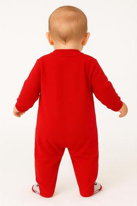 Imagem de Macacão Bebê Flamengo Longo Vermelho Chuteira Oficial