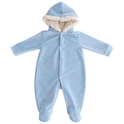 Imagem de Macacão Bebê Fofo Plush com Capuz Peluciado Roupa Inverno Quentinha RN Presente Bebê