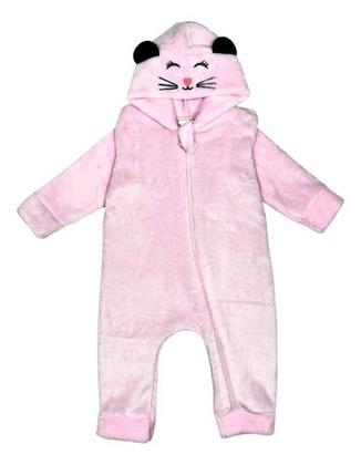 Imagem de Macacão Bebê Infantil Fofo Pelúcia Ursinho Inverno Quentinho