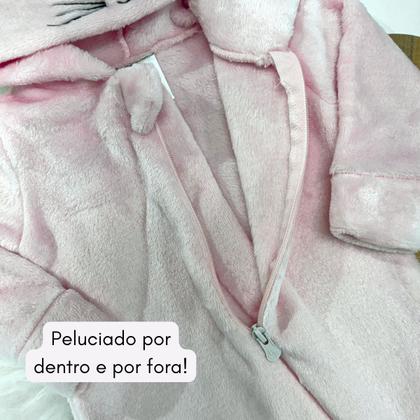 Imagem de Macacão Bebê Infantil Fofo Pelúcia Ursinho Inverno Quentinho
