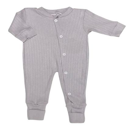 Imagem de Macacão Bebe malha com zíper vira pé menino menina 2 Peças