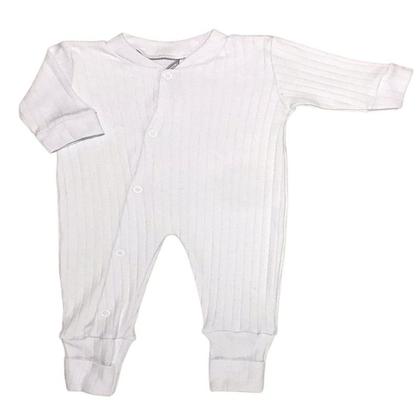 Imagem de Macacão Bebe malha com zíper vira pé menino menina 2 Peças